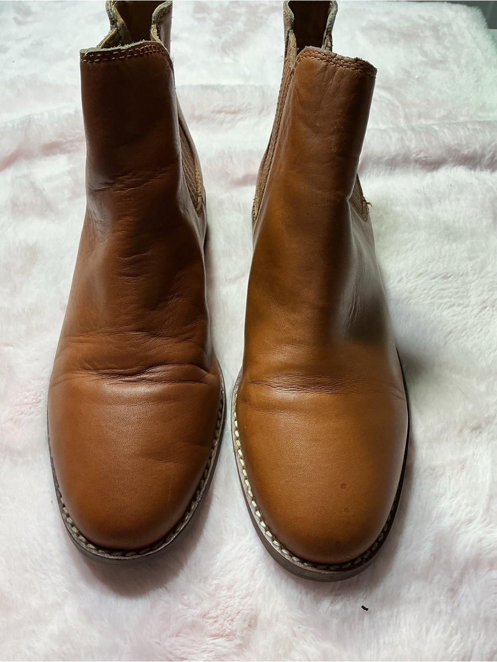 Madewell Men's Chukka Boots in Warm Cognac Brown Leather b90